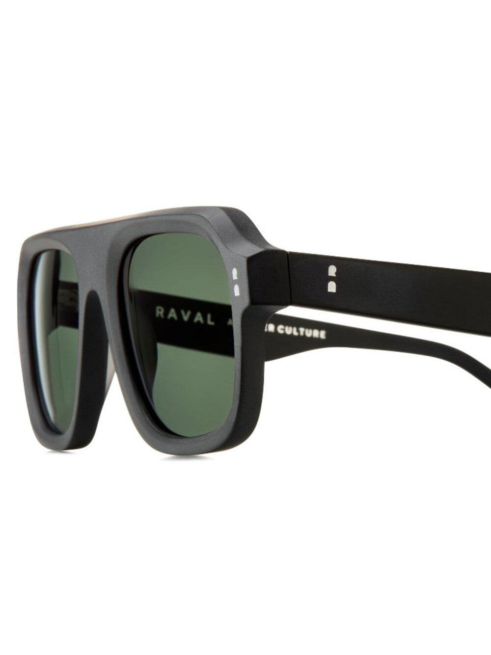 New Raval Eyewear Men's Sunglasses Black Square Green Lens Acetate Frame MORITZ